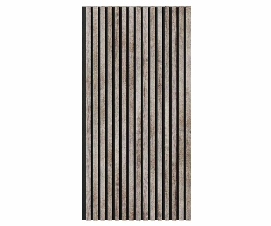 МДФ стеновая панель акустическая Cosca Decor Сканди Дуб Дымчатый черный войлок 1200×600×19